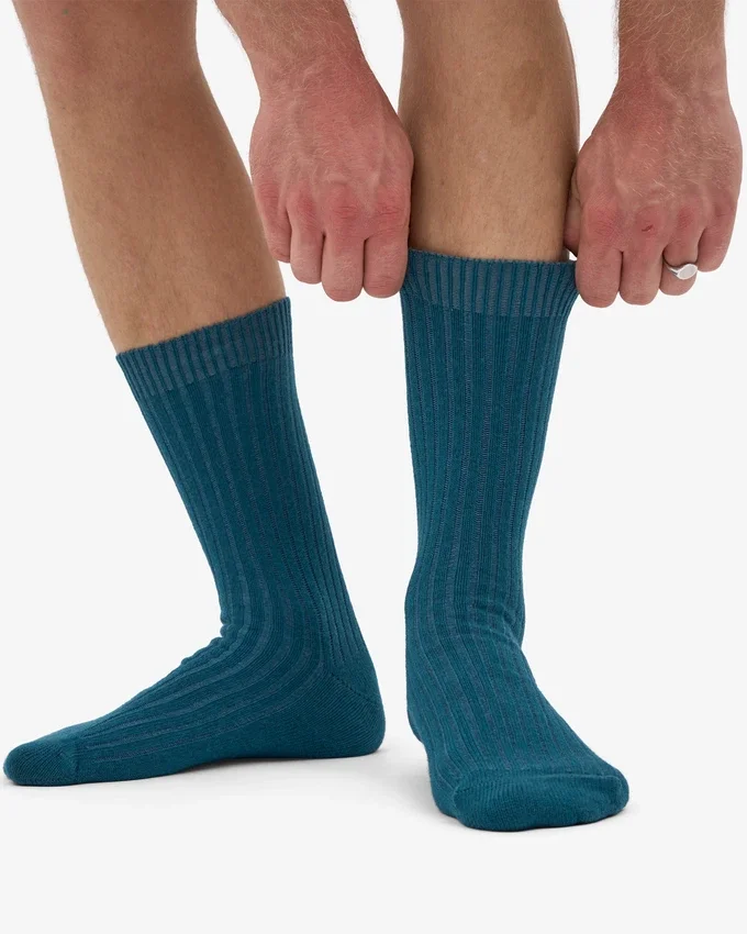 Calcetines de mezcla de lana merino - Verde océano