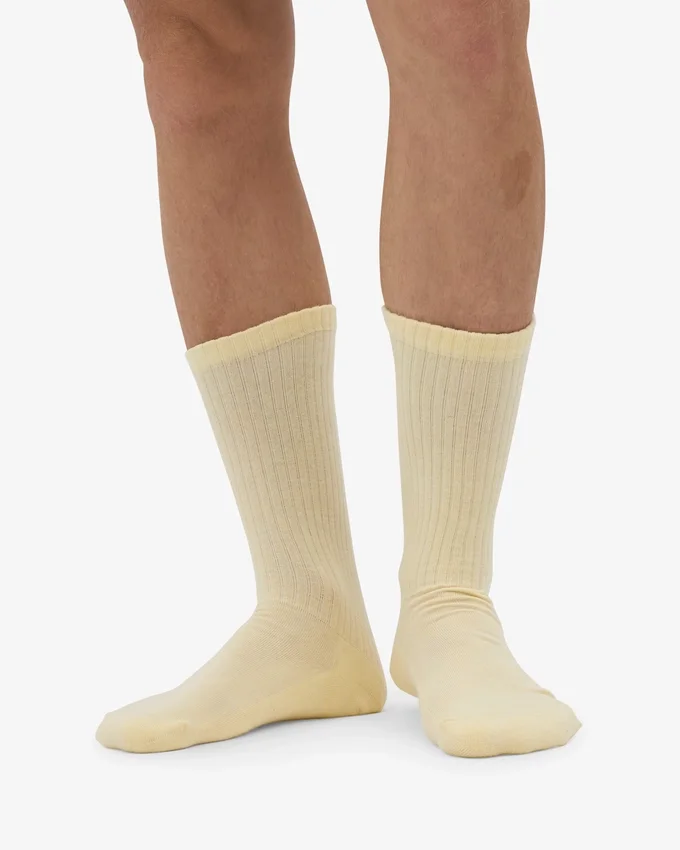 Calcetines deportivos orgánicos - Amarillo suave
