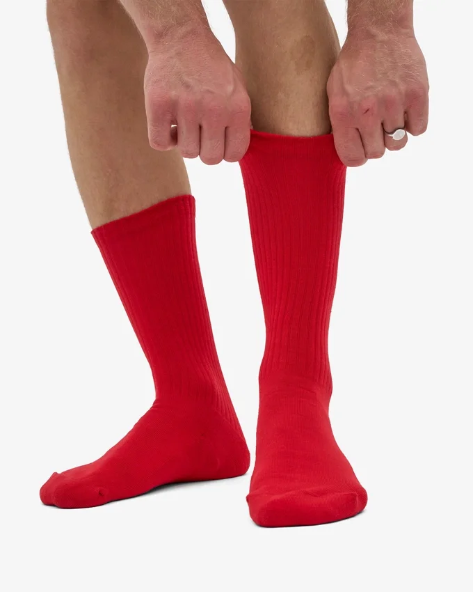 Calcetines deportivos orgánicos - Rojo escarlata