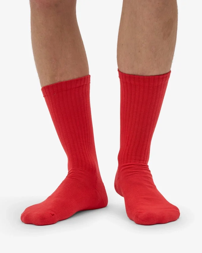 Calcetines deportivos orgánicos - Rojo mandarina