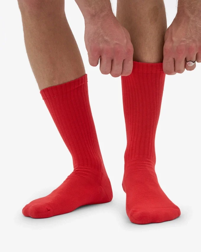 Calcetines deportivos orgánicos - Rojo mandarina