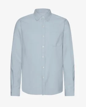 Camisa de franela orgánica - Azul acero