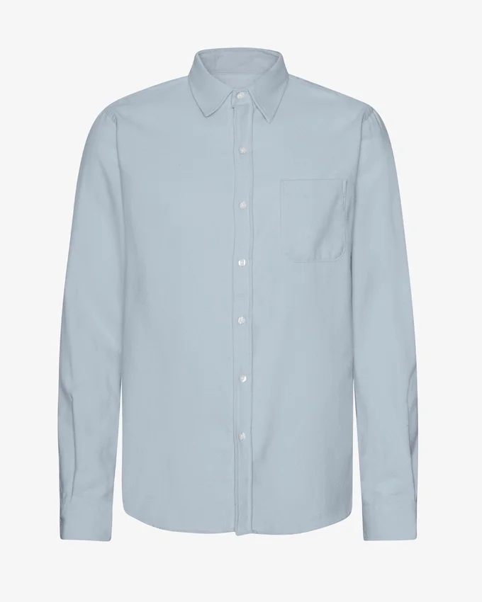 Camisa de franela orgánica - Azul acero