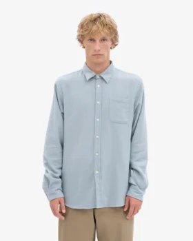 Camisa de franela orgánica – Azul acero