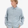 Camisa de franela orgánica - Azul acero