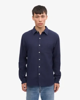 Camisa de franela orgánica – Azul marino