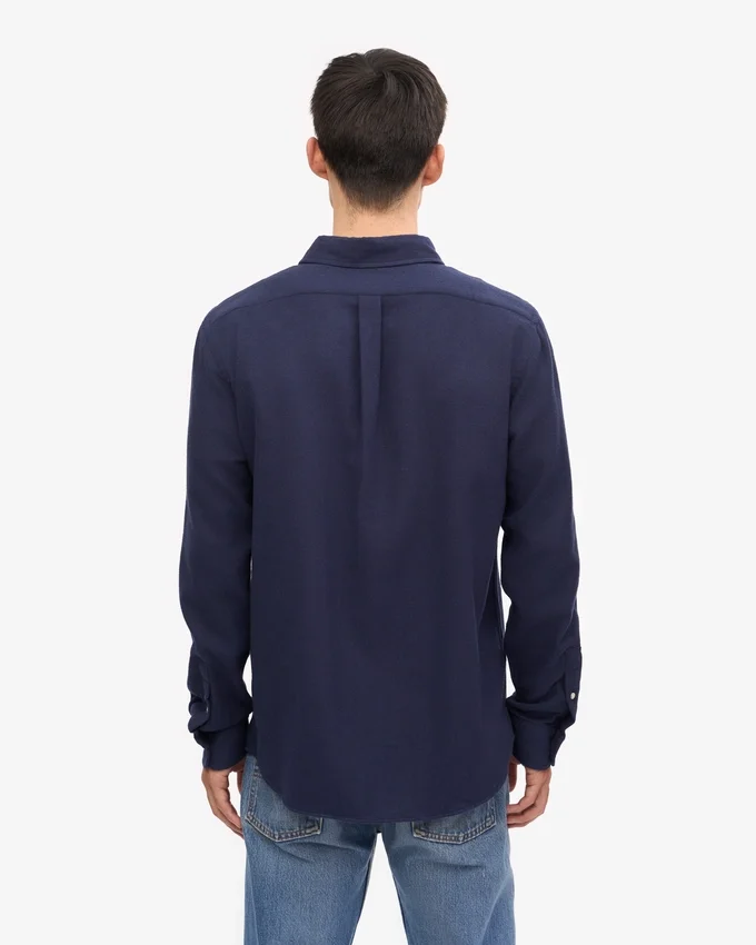 Camisa de franela orgánica - Azul marino