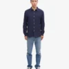 Camisa de franela orgánica - Azul marino