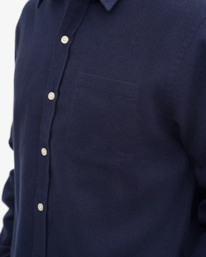 Camisa de franela orgánica - Azul marino