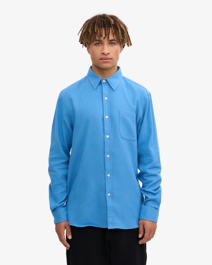 Camisa de franela orgánica - Azul Pacífico