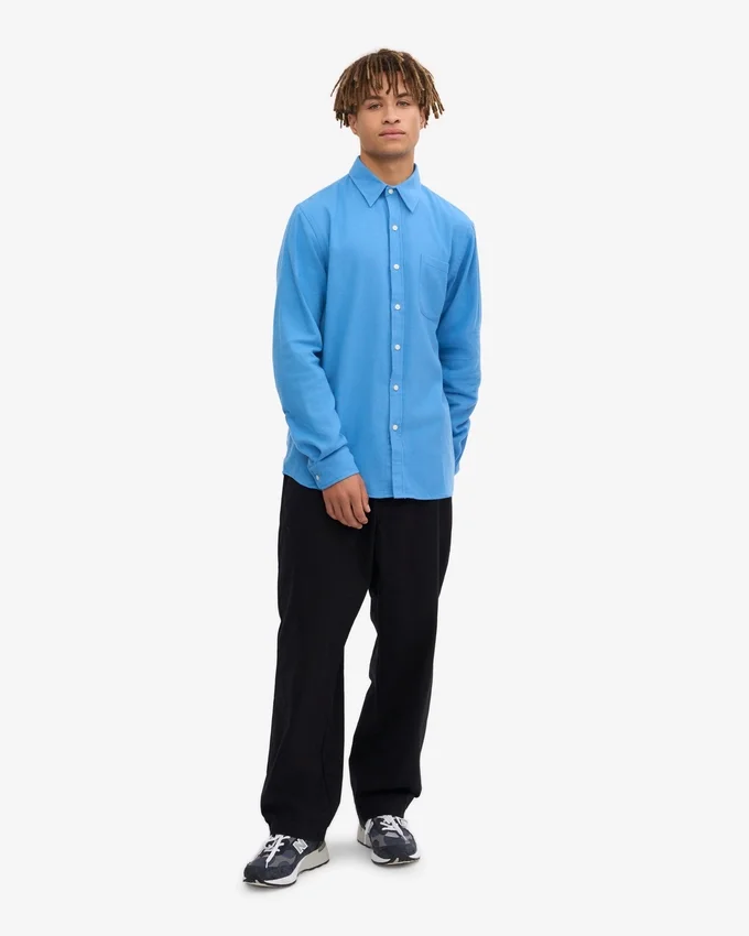 Camisa de franela orgánica - Azul Pacífico