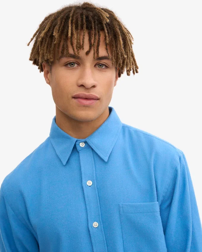 Camisa de franela orgánica - Azul Pacífico