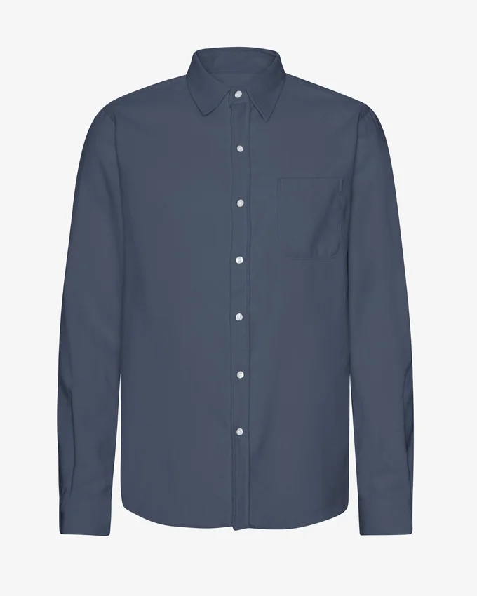 Camisa de franela orgánica - Azul petróleo
