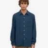 Camisa de franela orgánica - Azul petróleo