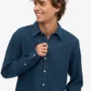 Camisa de franela orgánica - Azul petróleo