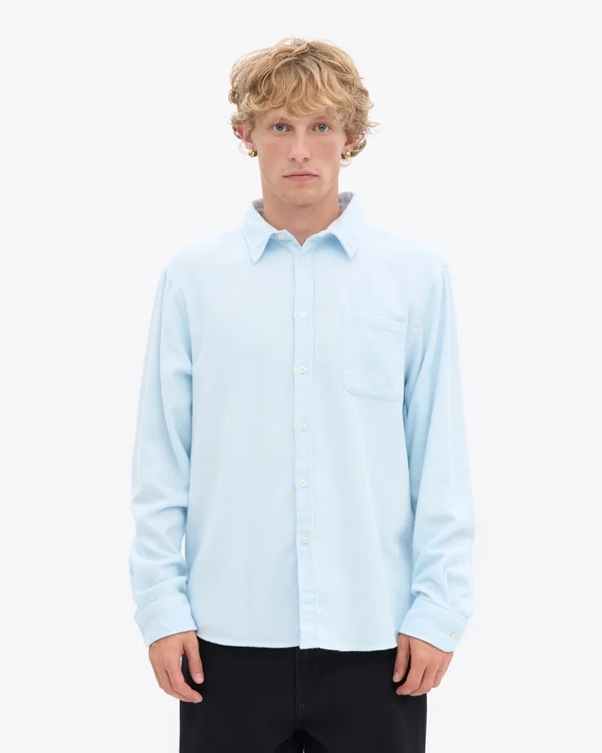 Camisa de franela orgánica - Azul polar