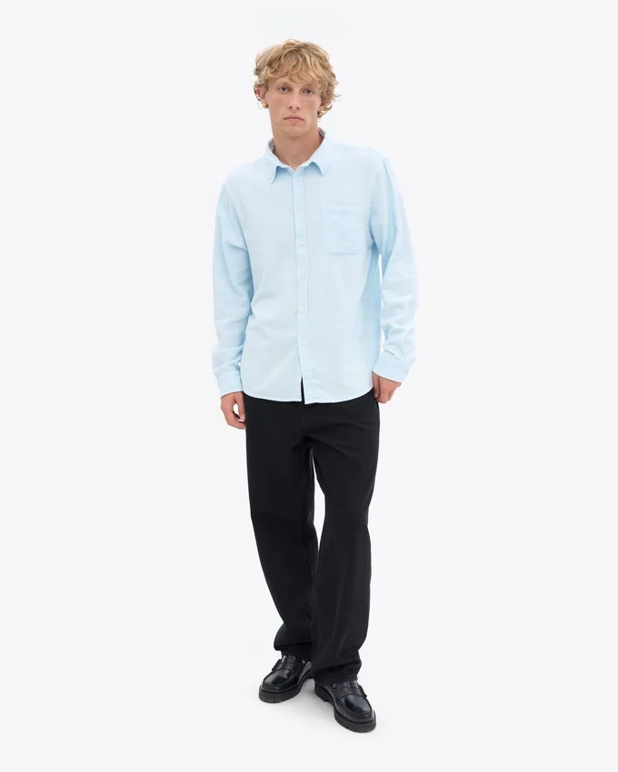 Camisa de franela orgánica - Azul polar