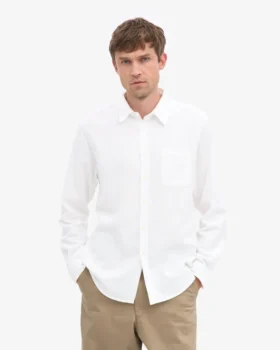 Camisa de franela orgánica – Blanco óptico
