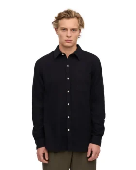 Camisa de franela orgánica – Negro intenso