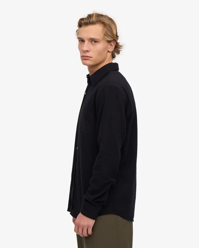 Camisa de franela orgánica - Negro intenso