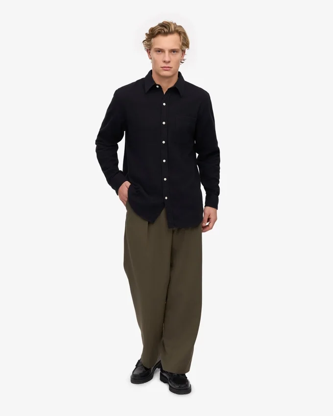 Camisa de franela orgánica - Negro intenso