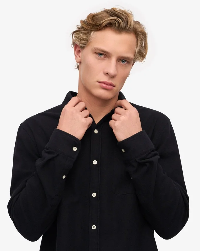 Camisa de franela orgánica - Negro intenso
