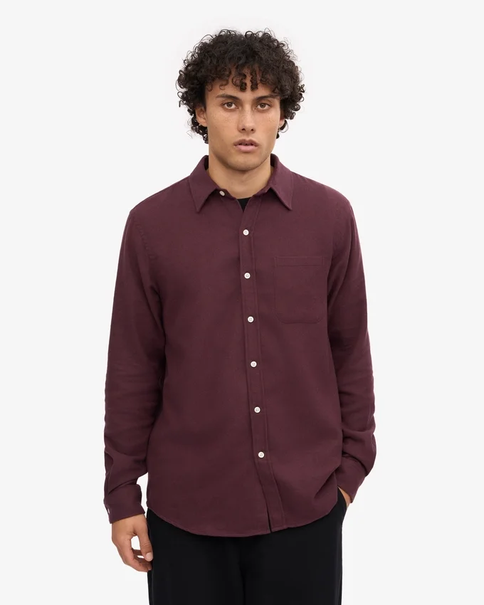 Camisa de franela orgánica - Rojo sangre de buey