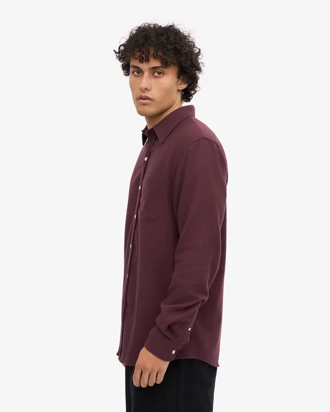Camisa de franela orgánica - Rojo sangre de buey