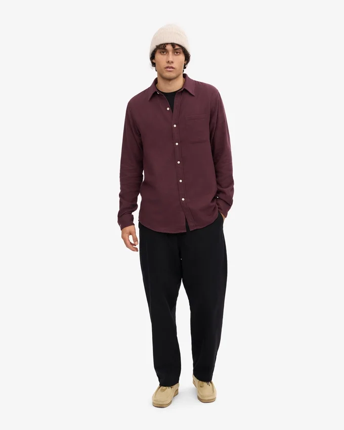 Camisa de franela orgánica - Rojo sangre de buey