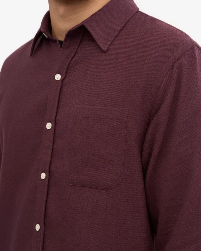 Camisa de franela orgánica - Rojo sangre de buey