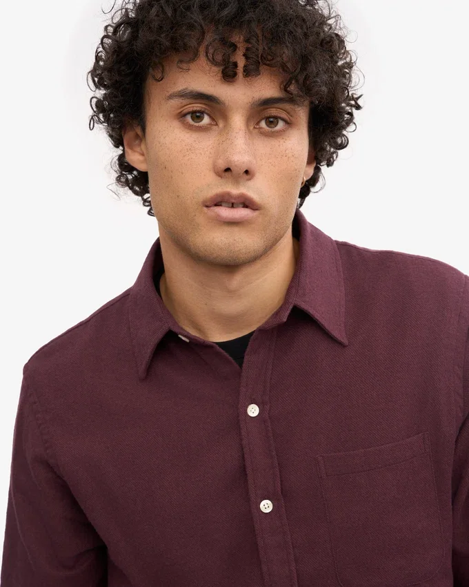 Camisa de franela orgánica - Rojo sangre de buey