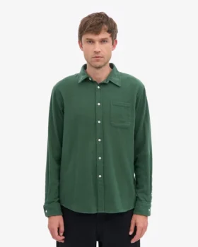 Camisa de franela orgánica – Verde esmeralda