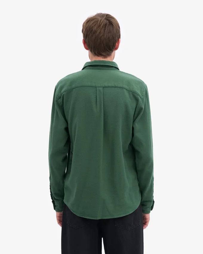 Camisa de franela orgánica - Verde esmeralda