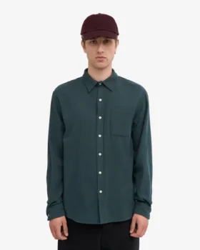 Camisa de franela orgánica – Verde océano