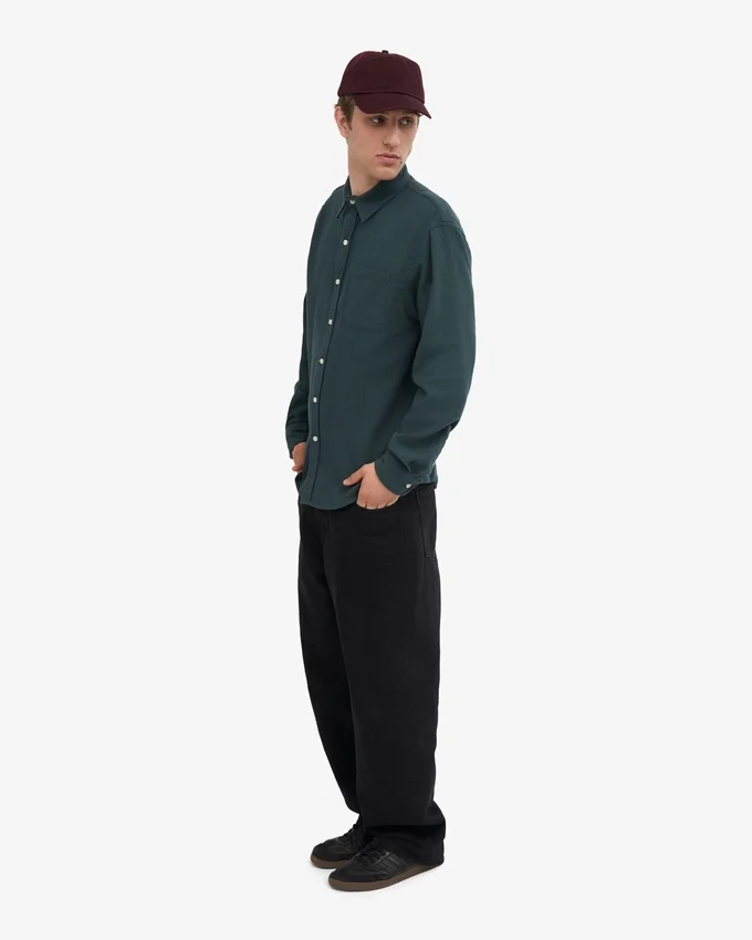 Camisa de franela orgánica - Verde océano