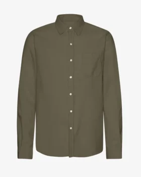 Camisa de franela orgánica - verde oliva apagado