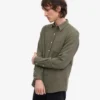 Camisa de franela orgánica - verde oliva apagado