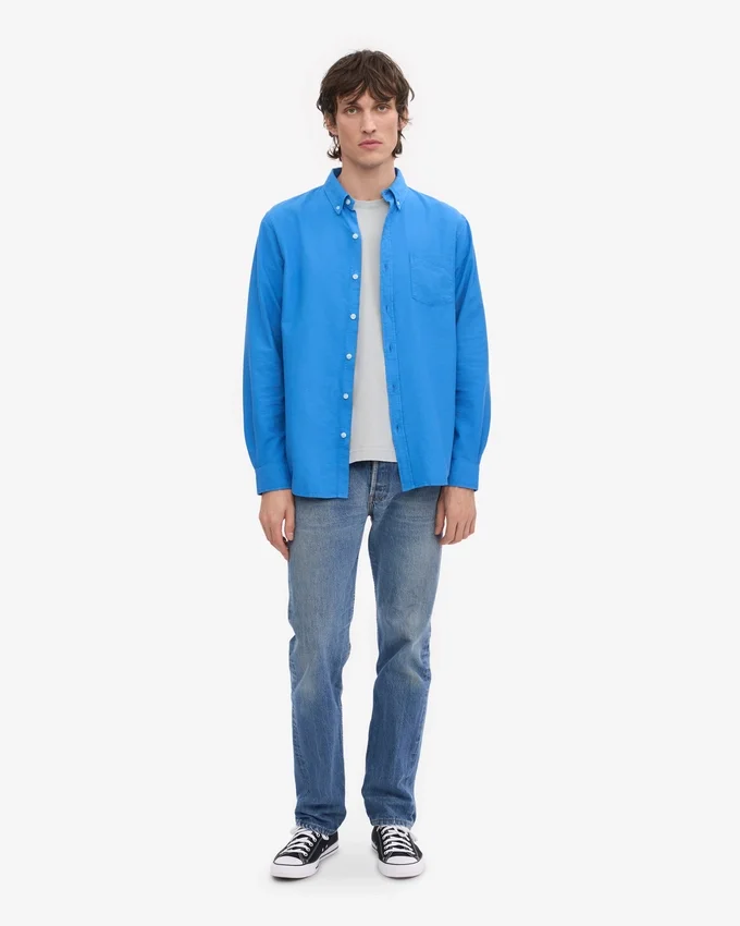Camisa Organic Button Down - Azul Pacífico