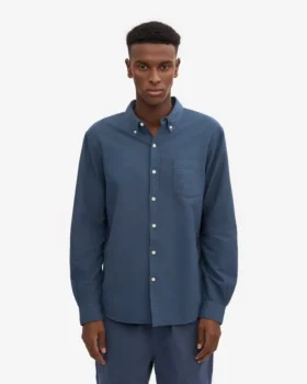 Camisa Organic Button Down – Azul petróleo