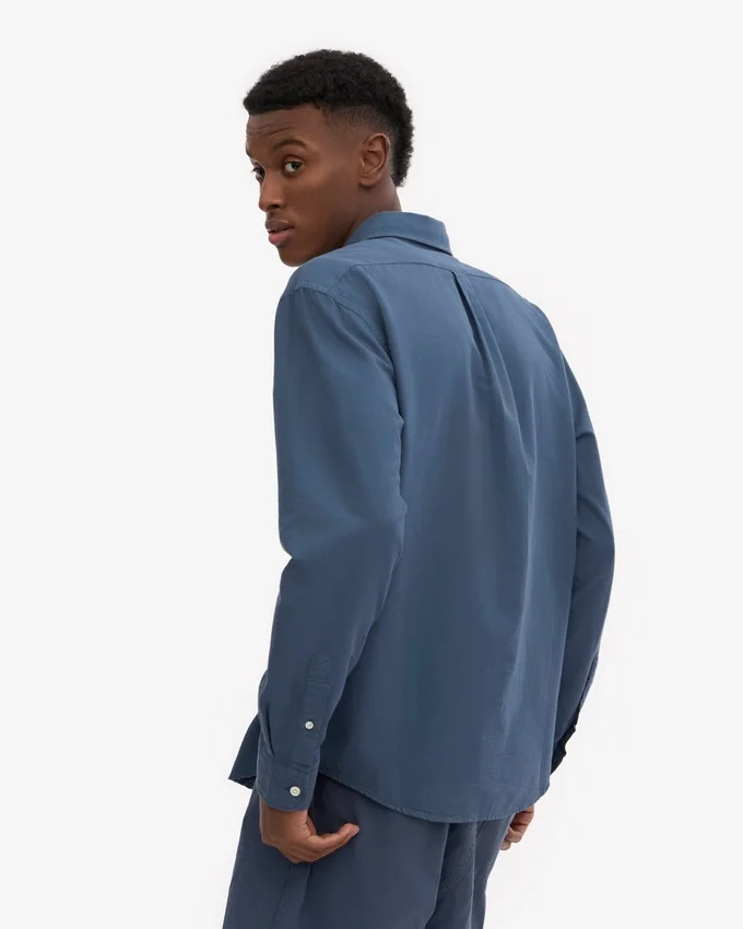 Camisa Organic Button Down - Azul petróleo