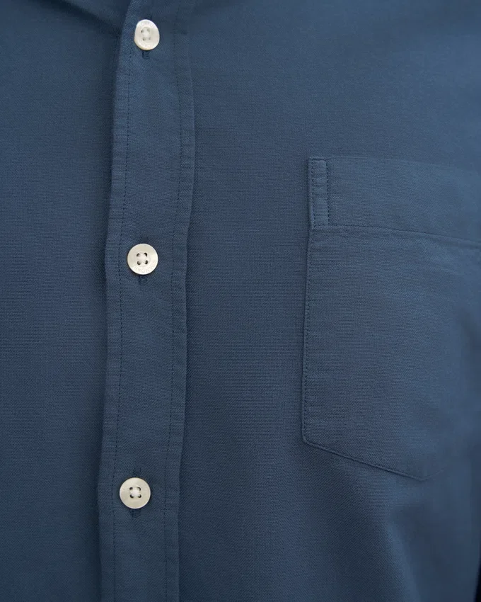 Camisa Organic Button Down - Azul petróleo