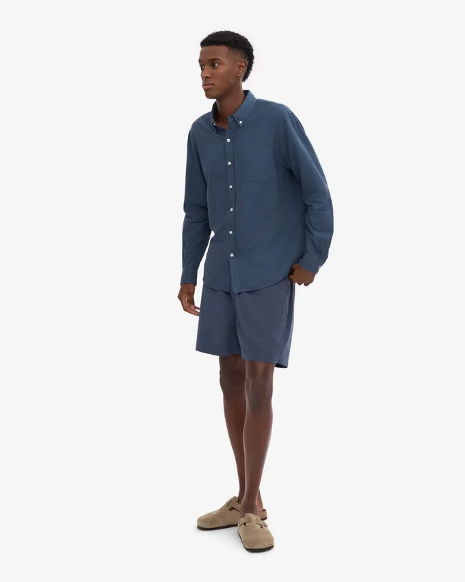 Camisa Organic Button Down - Azul petróleo