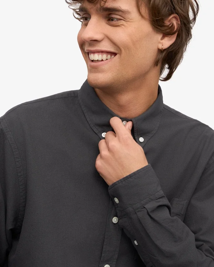Camisa Organic Button Down - Gris lava