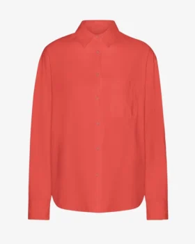Camisa orgánica de corte holgado - Rojo mandarina