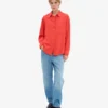 Camisa orgánica de corte holgado - Rojo mandarina