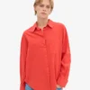 Camisa orgánica de corte holgado - Rojo mandarina