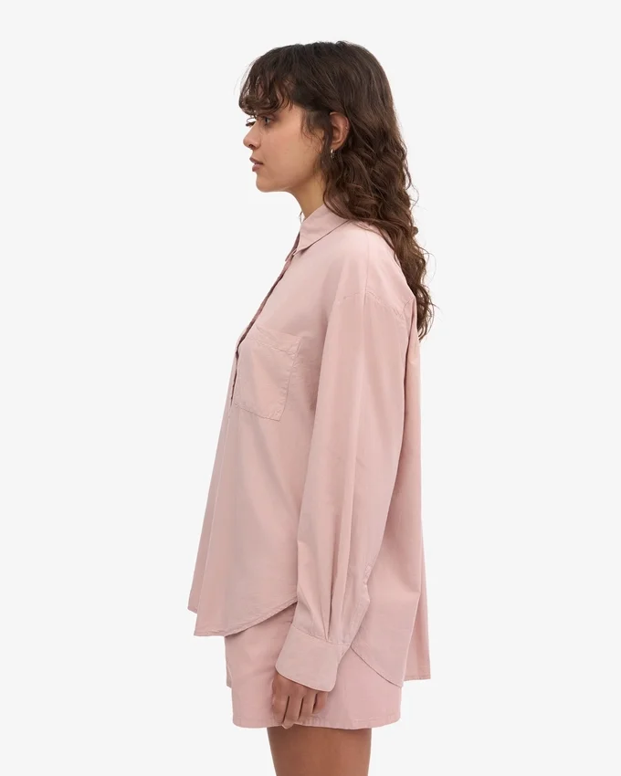 Camisa orgánica de corte holgado - Rosa descolorido