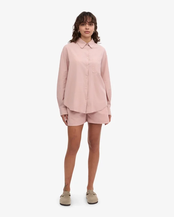 Camisa orgánica de corte holgado - Rosa descolorido
