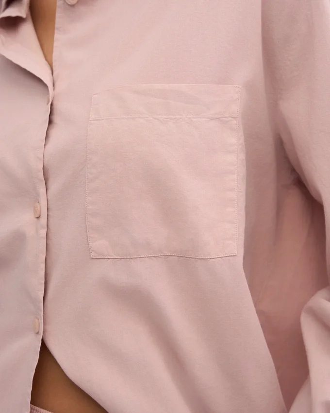 Camisa orgánica de corte holgado - Rosa descolorido