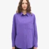 Camisa orgánica de corte holgado - Violeta ultra
